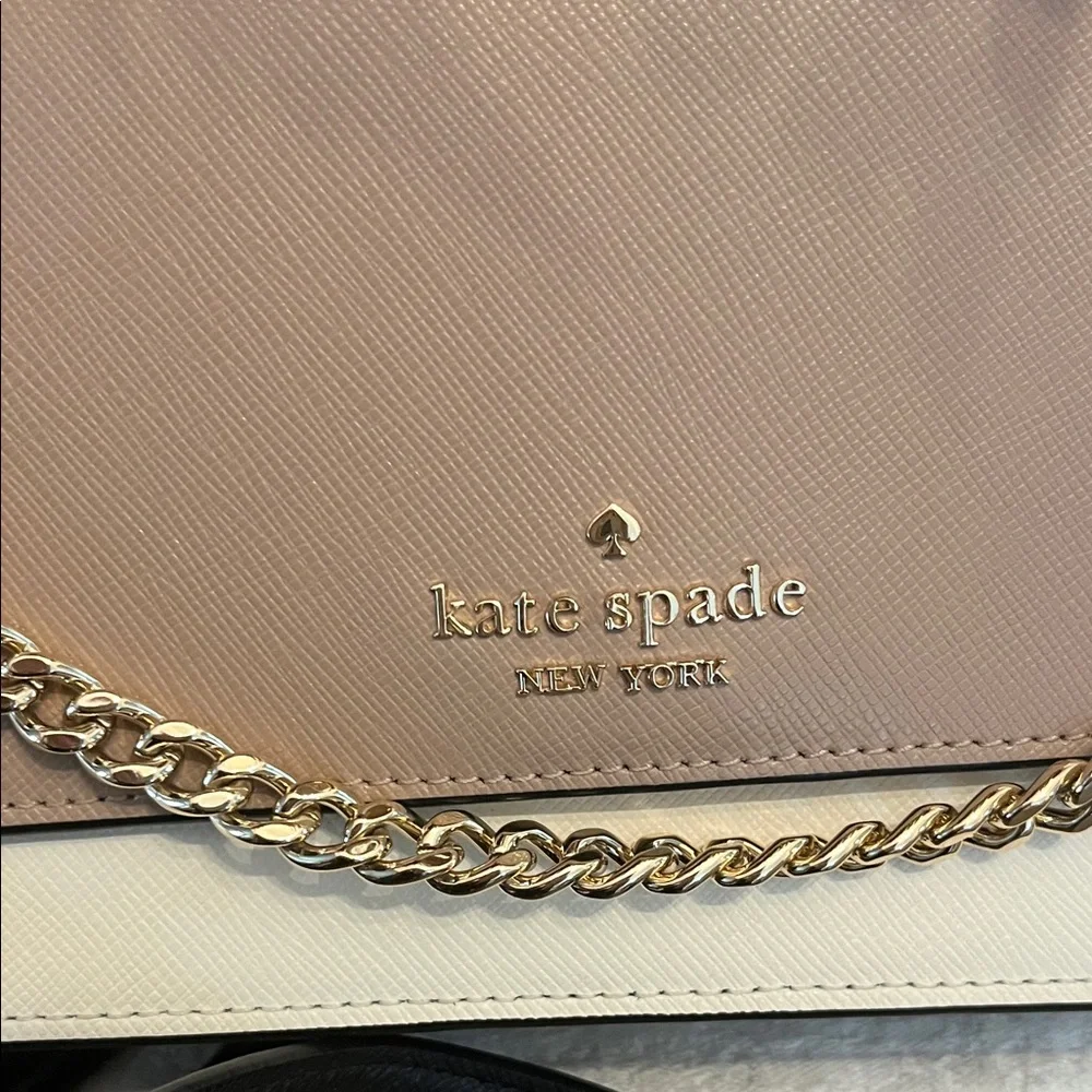 Kate Spade Beige and White Crossbody Bag